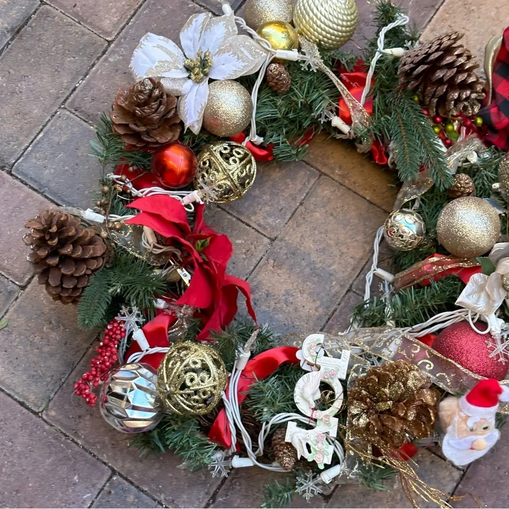 handmade christmas door wreath